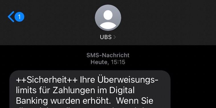 UBS verunsichert Kundschaft mit Warn-SMS