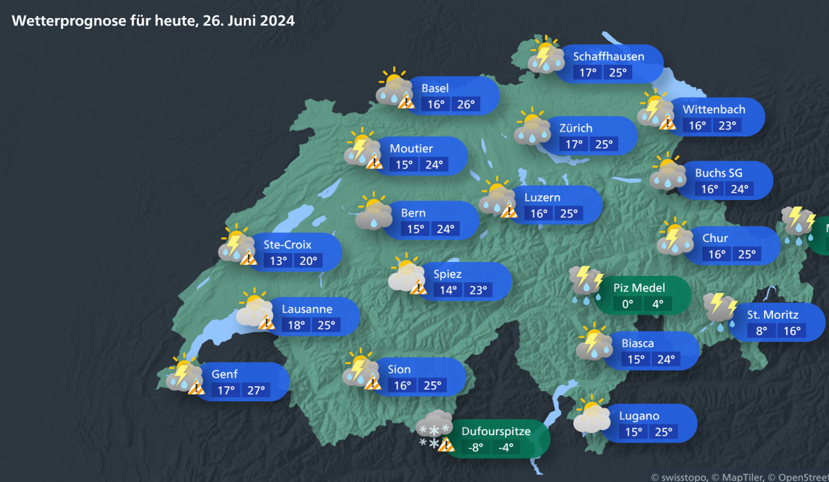 Meteoschweiz arbeitet mit neuem Wettermodell