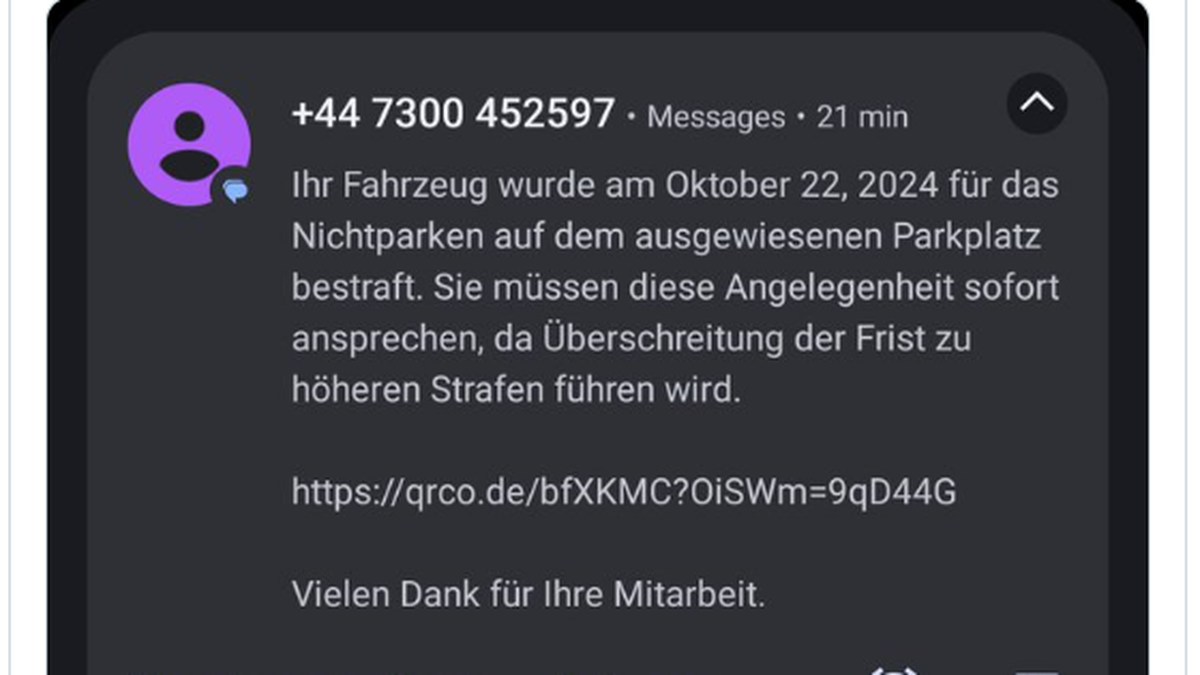 Betrüger fluten Schweizer Smartphones mit Fake-Bussgeld­androhungen per SMS