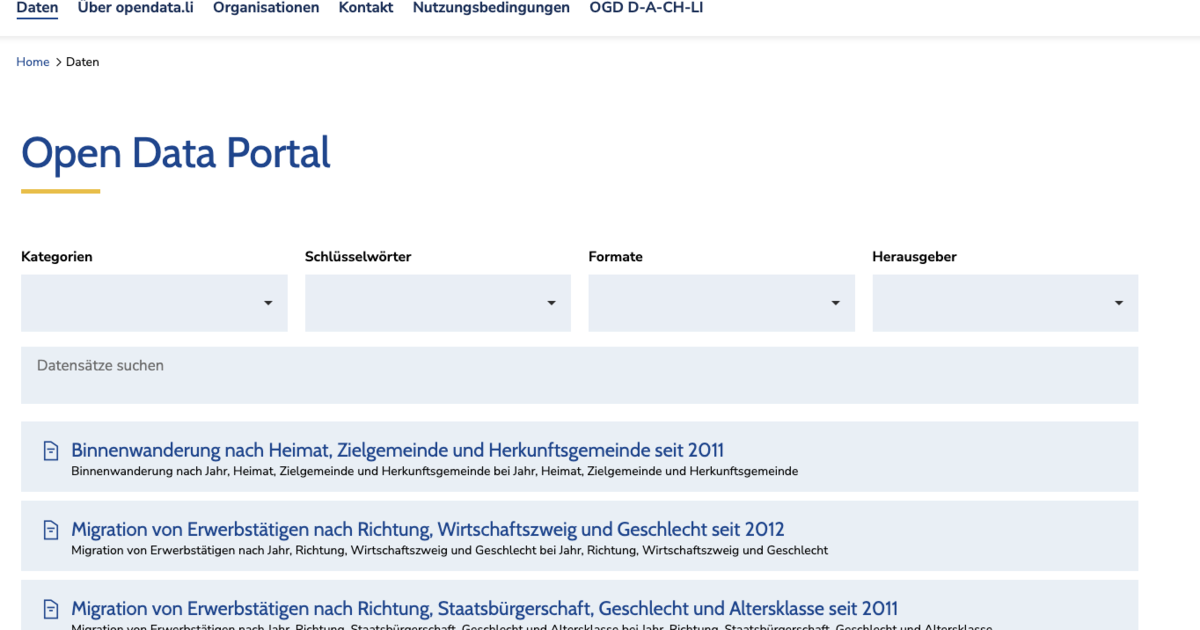 Liechtenstein erhält ein neues Datenportal